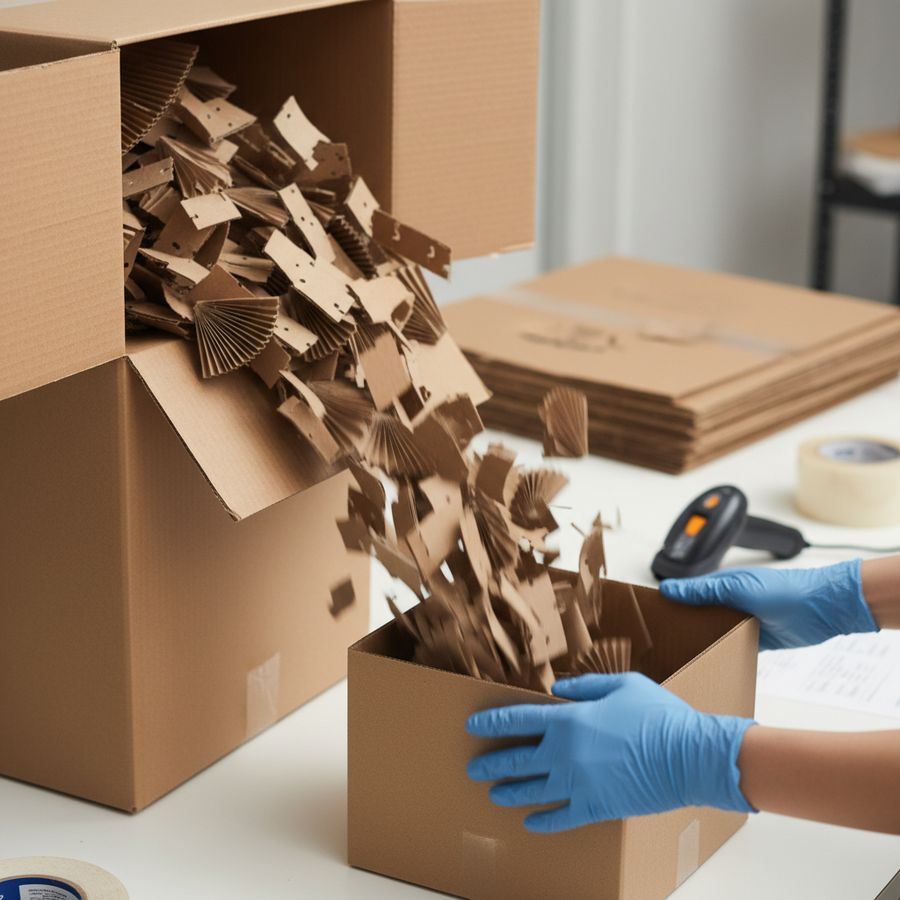 Emballagefyllning av wellpapp för snabbare packning
